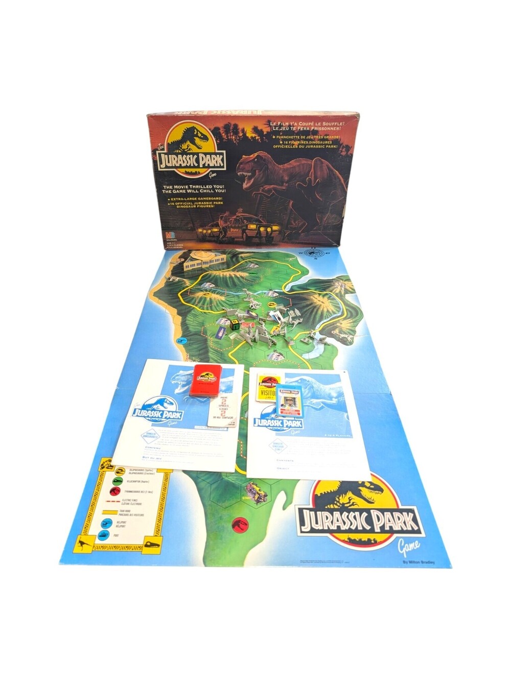Parker Brothers Jurassic Park Board Game 1992 Complete Bilingual English French